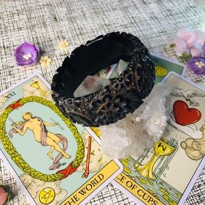 Black Deeply Carved Faux Bakelite